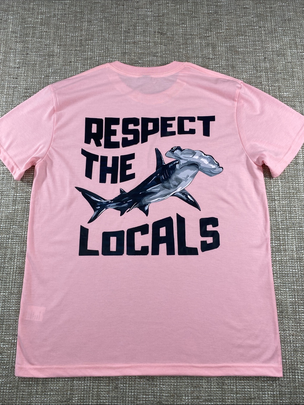 Pink 'Respect The Locals' Hammerhead Shark Graphic Tee